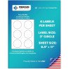 Sticker Round Labels with Bleed – 3" Circle – Laser/Inkjet Compatible – (6 Labels/Sheet), 25 Sheets – 150 Total Adhesive Labels